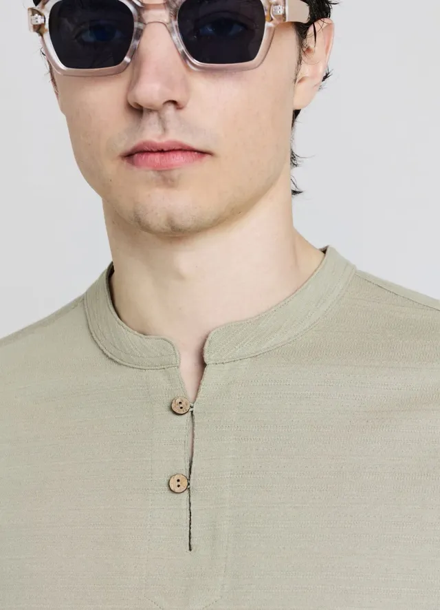 Calliope t-shirt col coréen homme coton