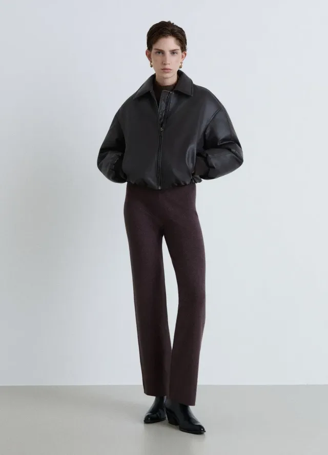 Calliope pantalon maille droit taille haute uni