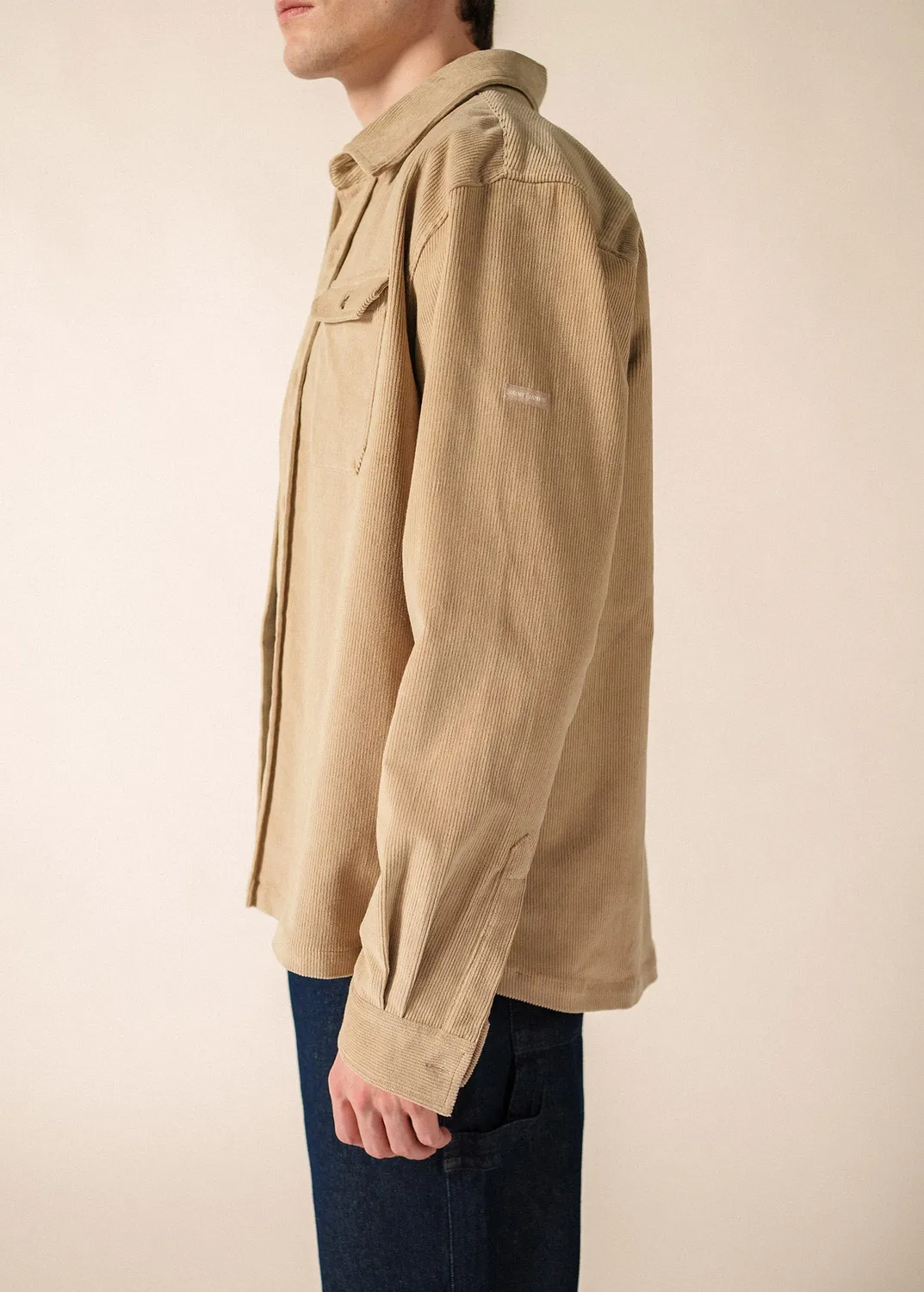 Saint James St Firmin surchemise beige velours homme