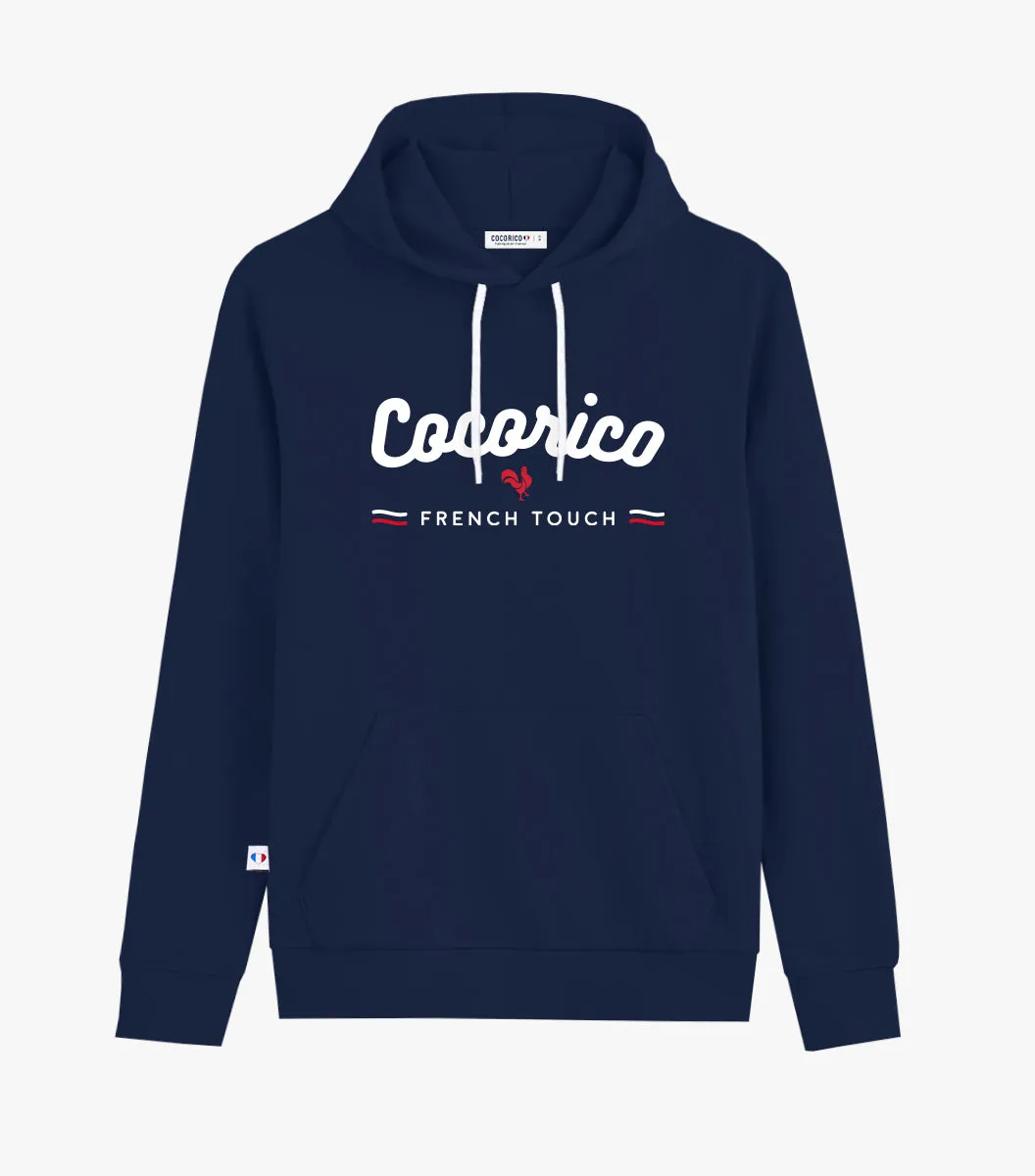 Cocorico French Touch sweat capuche marine homme coton