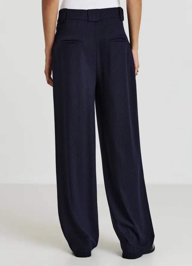 Calliope pantalon palazzo rayé femme bouton zip