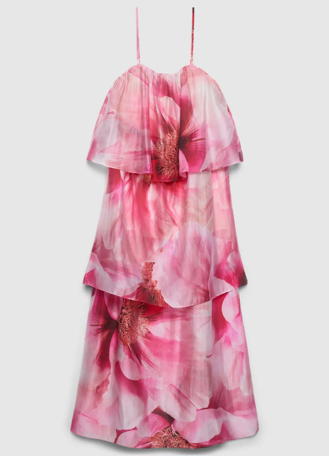 Calliope robe longue femme fleurie à volants