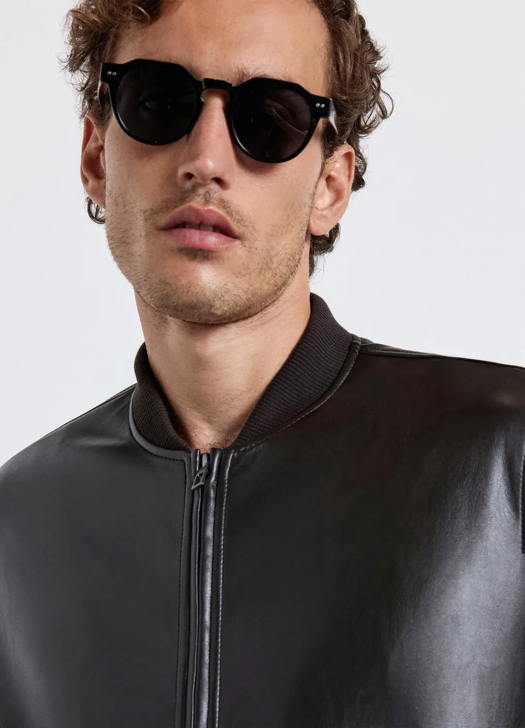 Calliope bomber zip homme uni bord-cotes