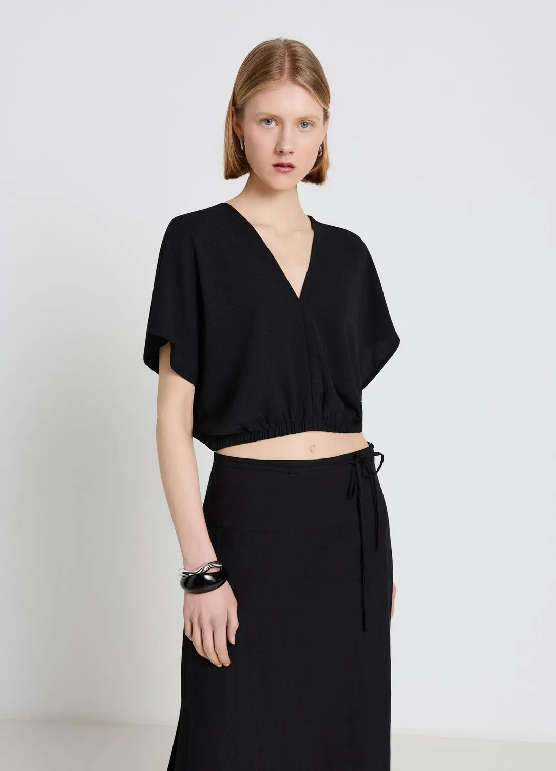 Calliope blouse col V manches chauve-souris femme
