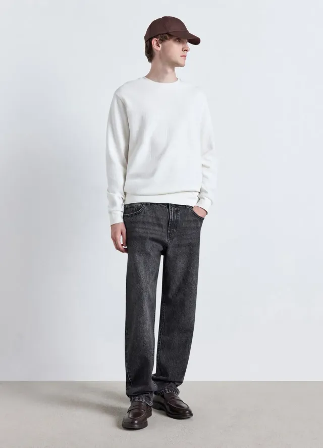 Calliope sweat col rond homme coton uni sans capuche