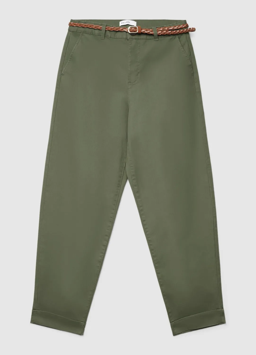 Calliope pantalon chino ceinture tressée femme regular