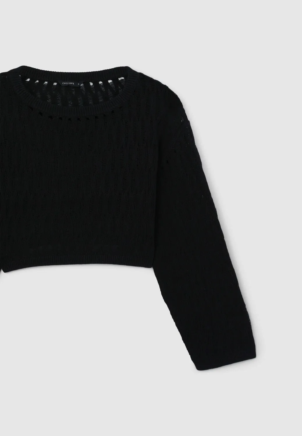 Calliope Pull ajouré col rond coton femme