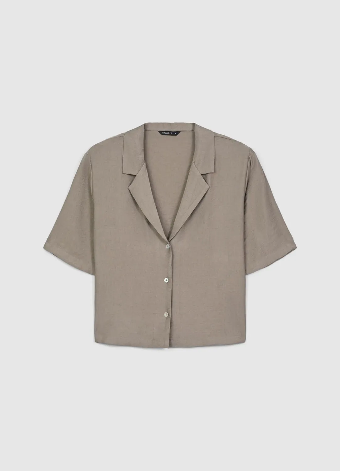 Chemisier Calliope femme col revers uni manches courtes