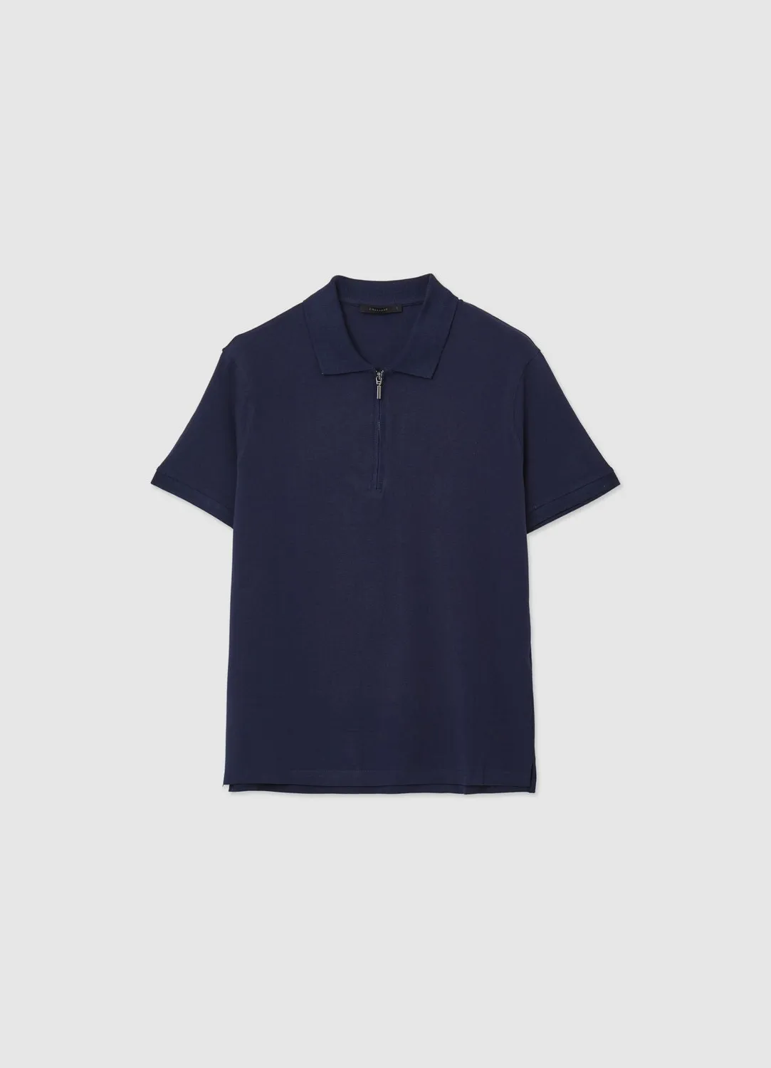 Calliope T-shirt polo half zip homme coton uni