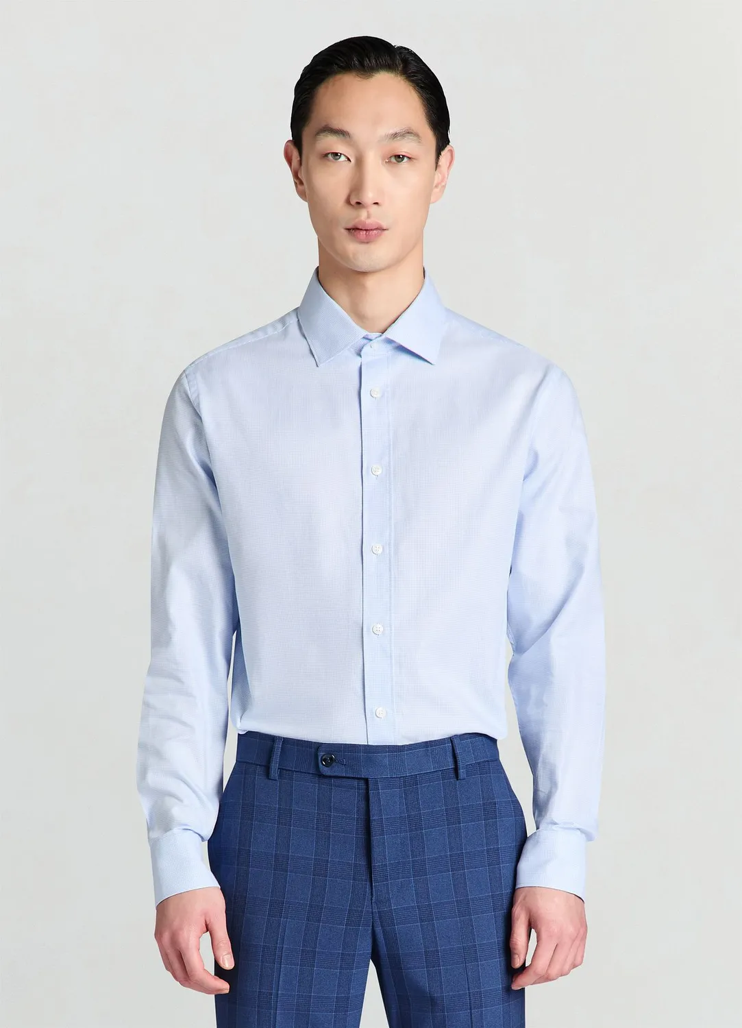 Calliope chemise micro-motifs homme manches longues