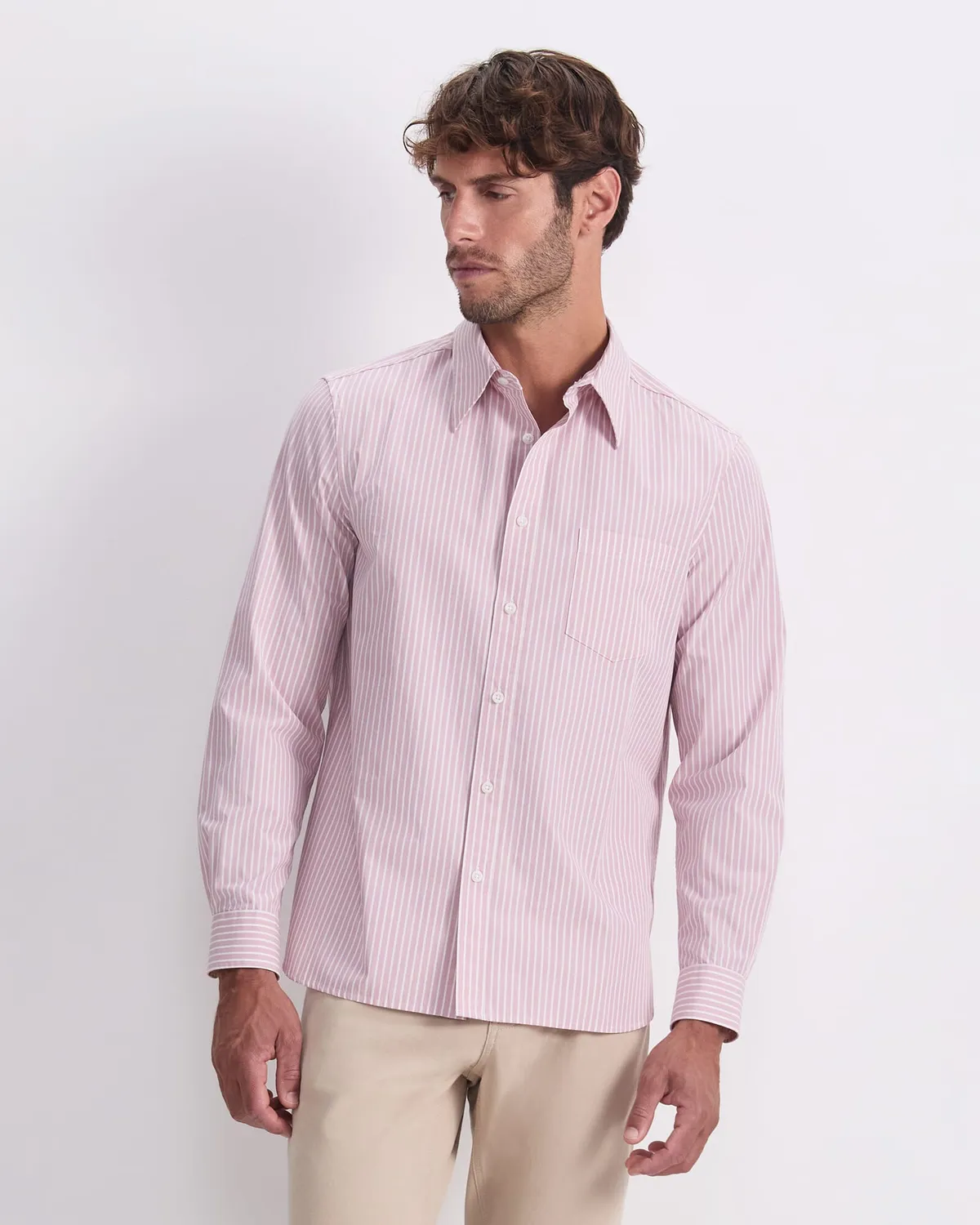 Sportscraft chemise rayée popeline coton homme manches longues