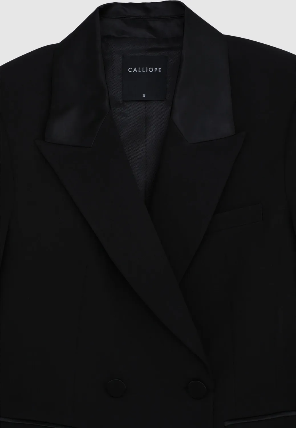 Calliope veste double boutonnage col satin femme