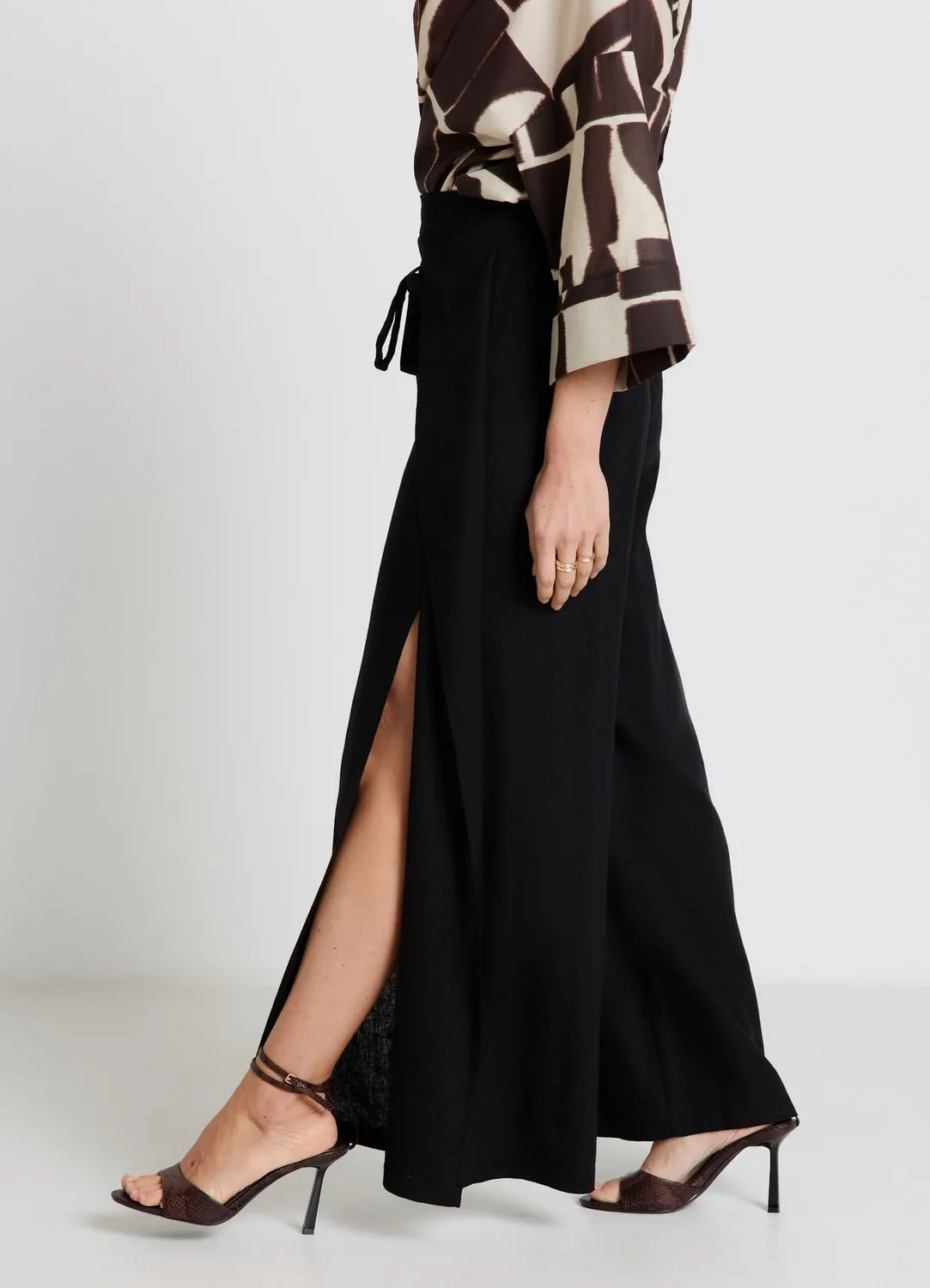 Calliope pantalon palazzo ceinture à nouer femme large