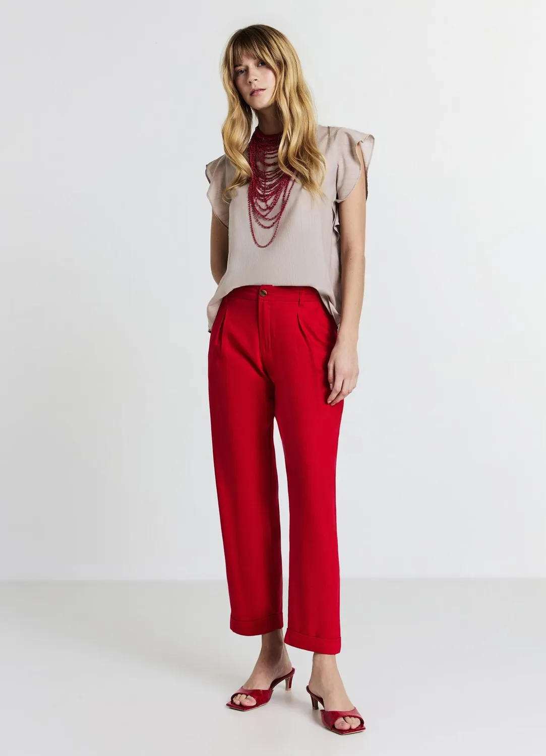 Calliope blouse femme volants manches courtes M