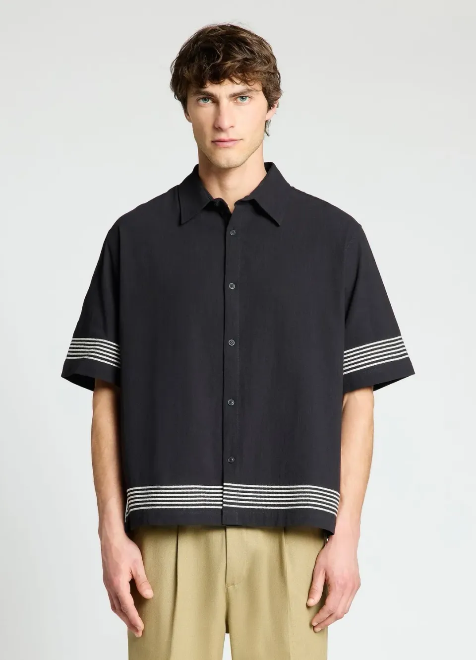 Calliope chemise boxy homme rayures contraste