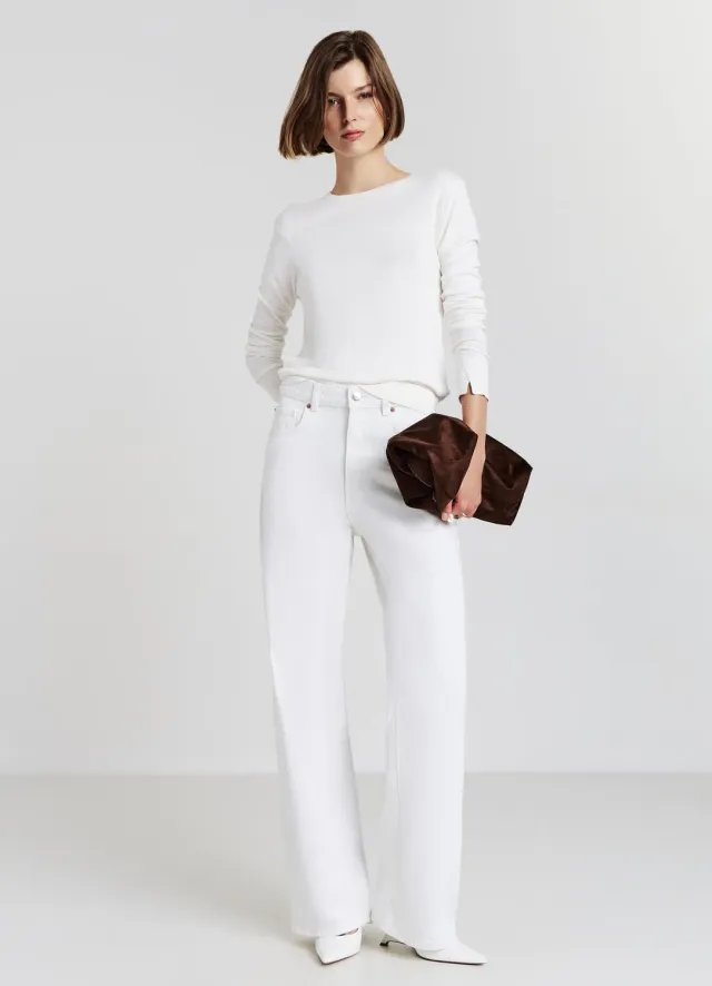 Calliope pull femme col rond manches longues uni