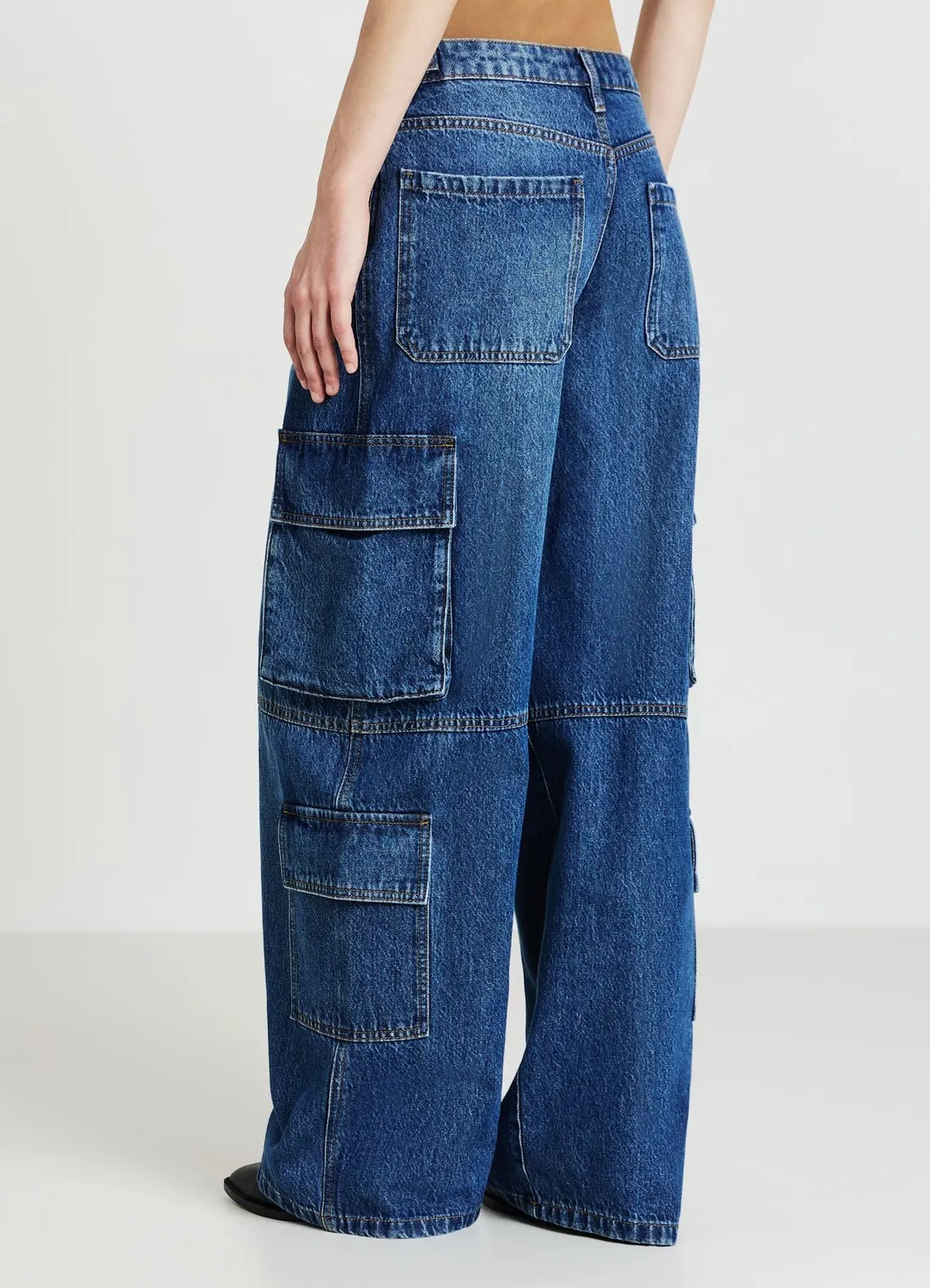 Calliope jean cargo multipoche femme coupe ample