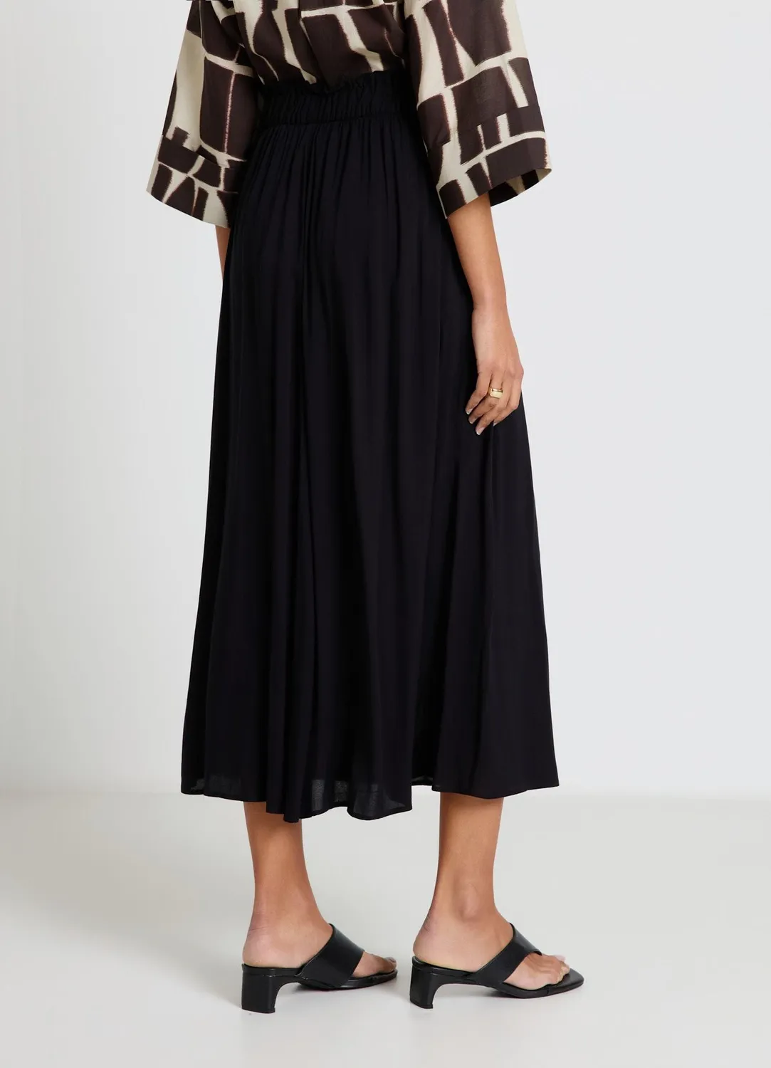 Calliope Jupe midi femme évasée taille élastique