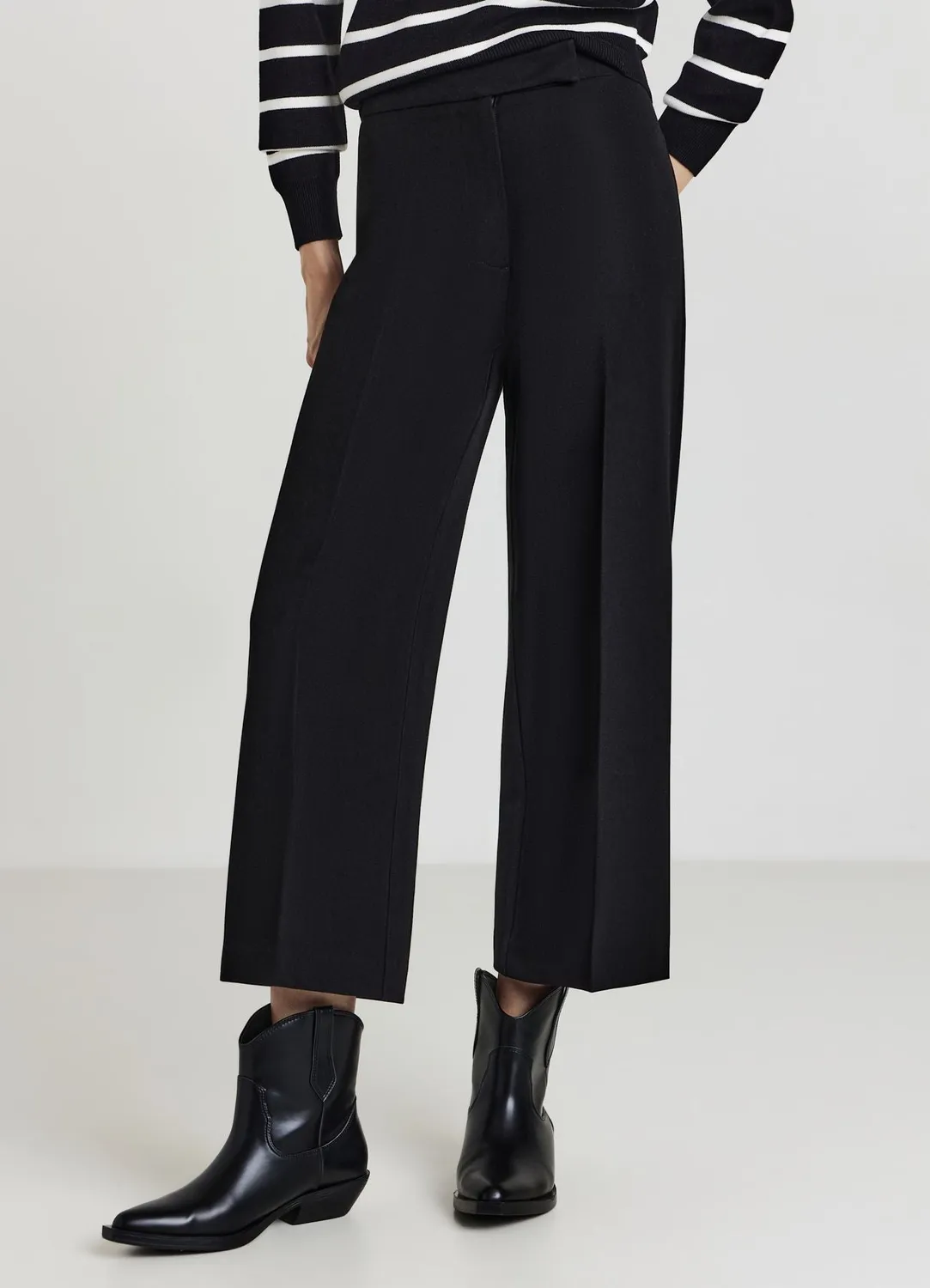 Calliope pantalon culotte femme taille haute uni
