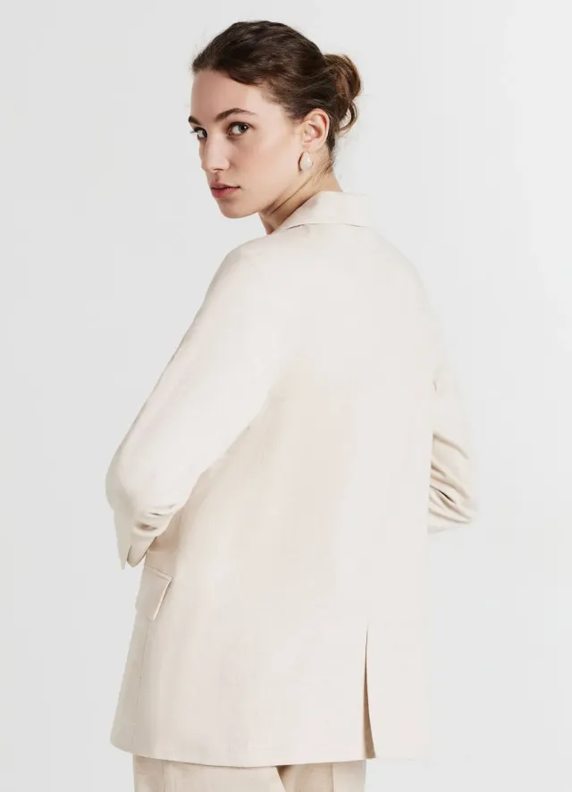 Calliope veste monopetto femme lin regular