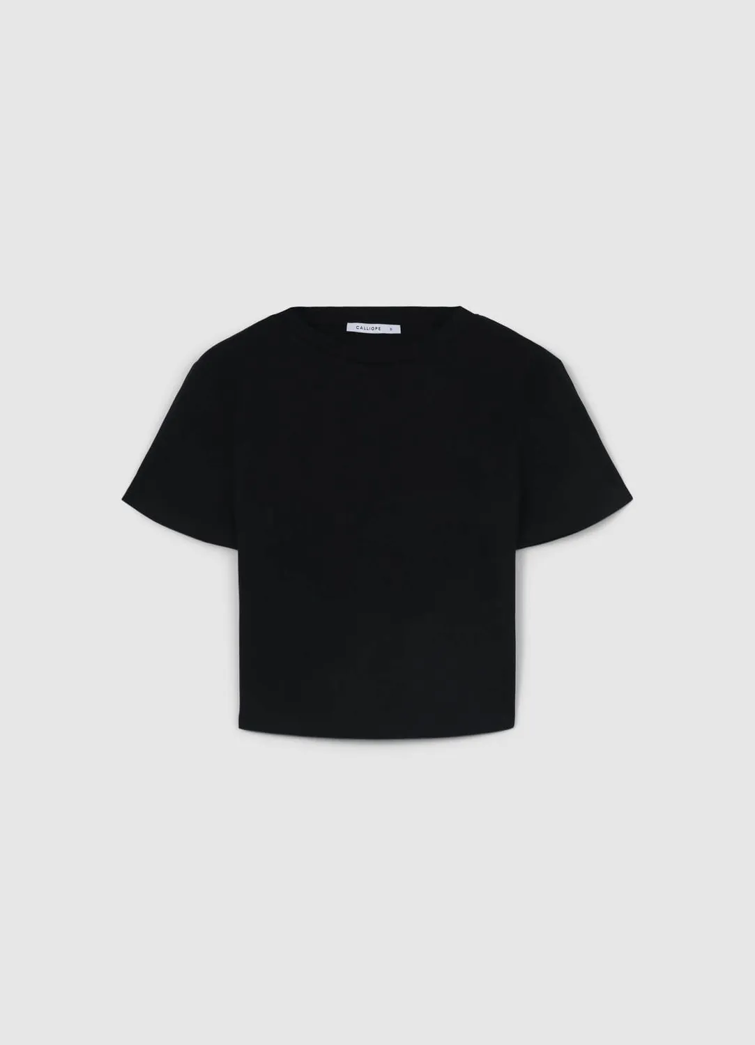 Calliope T-shirt crop coton femme uni col rond