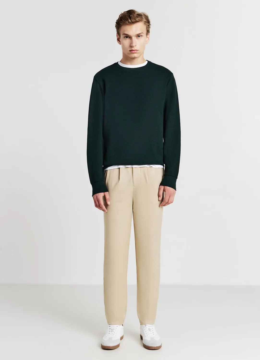 Calliope sweat homme col rond tissu travaillé manches longues