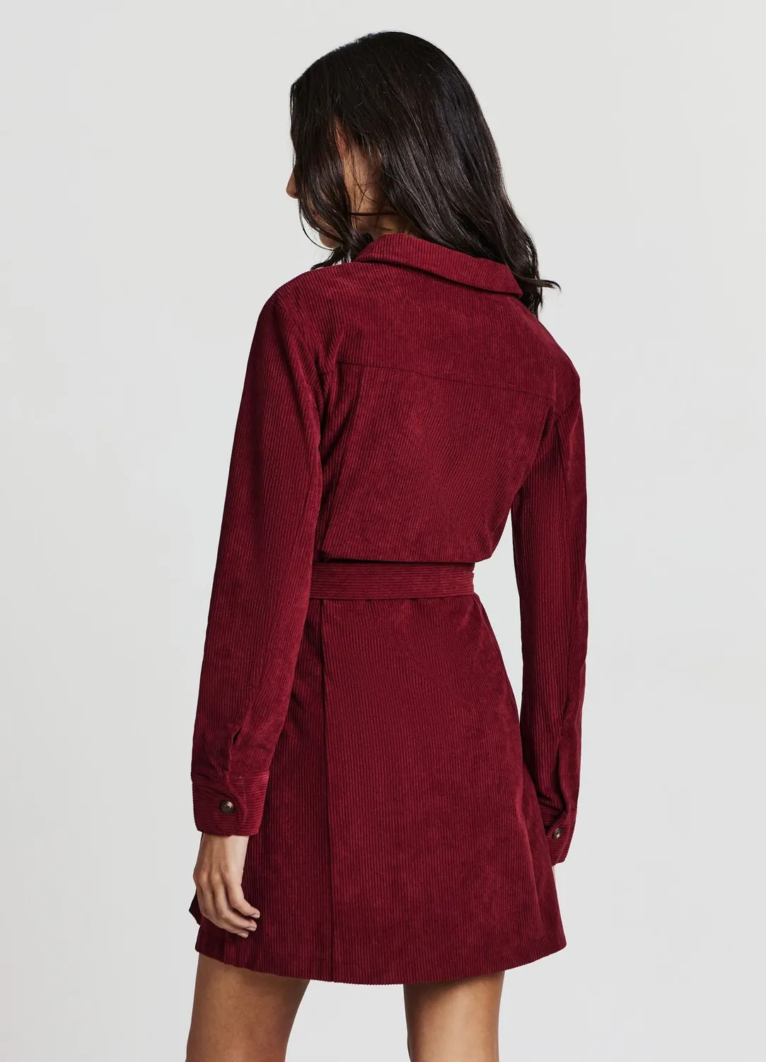 Calliope Robe chemise femme velours courte