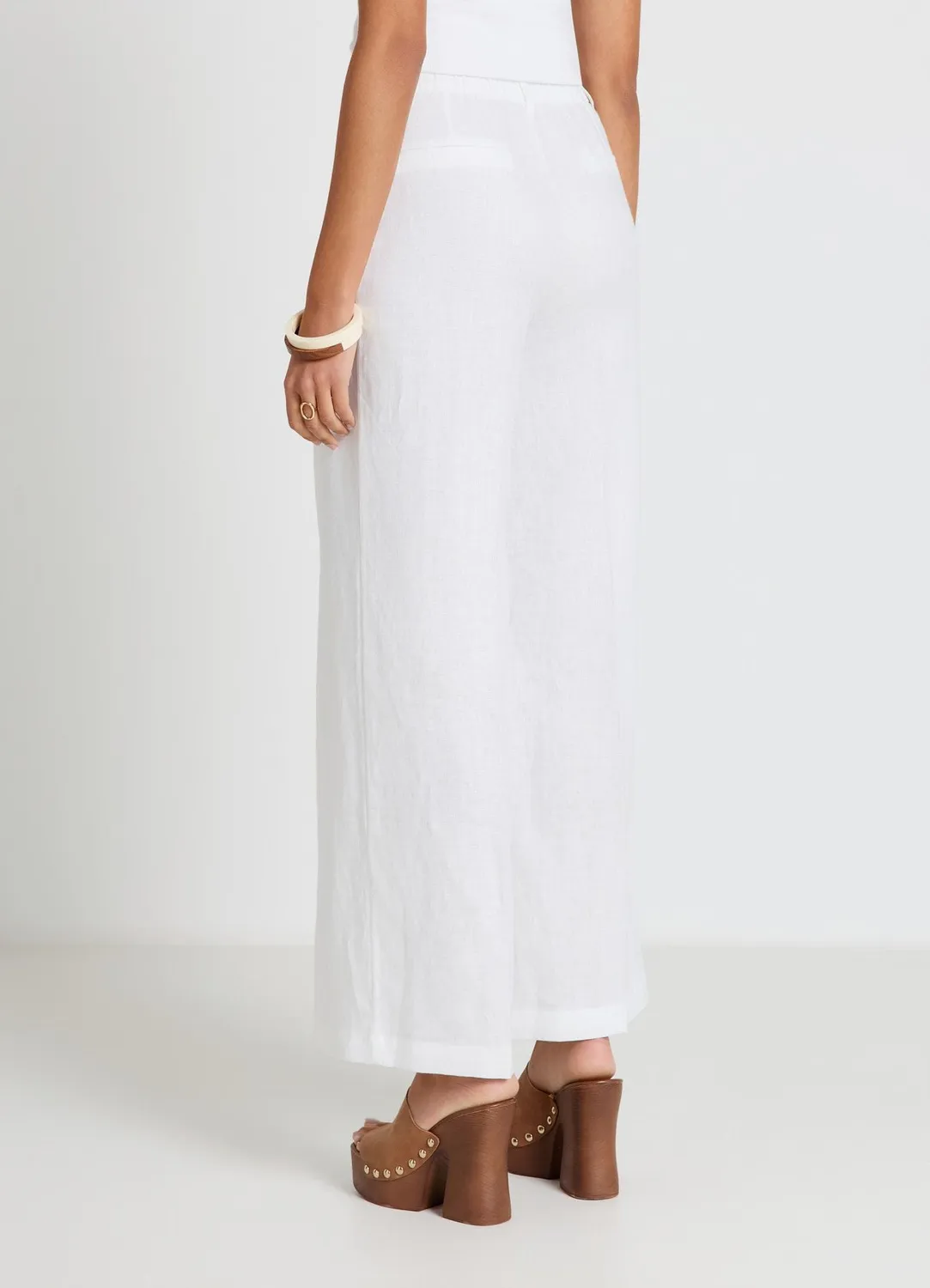 Calliope pantalon palazzo lin femme taille haute