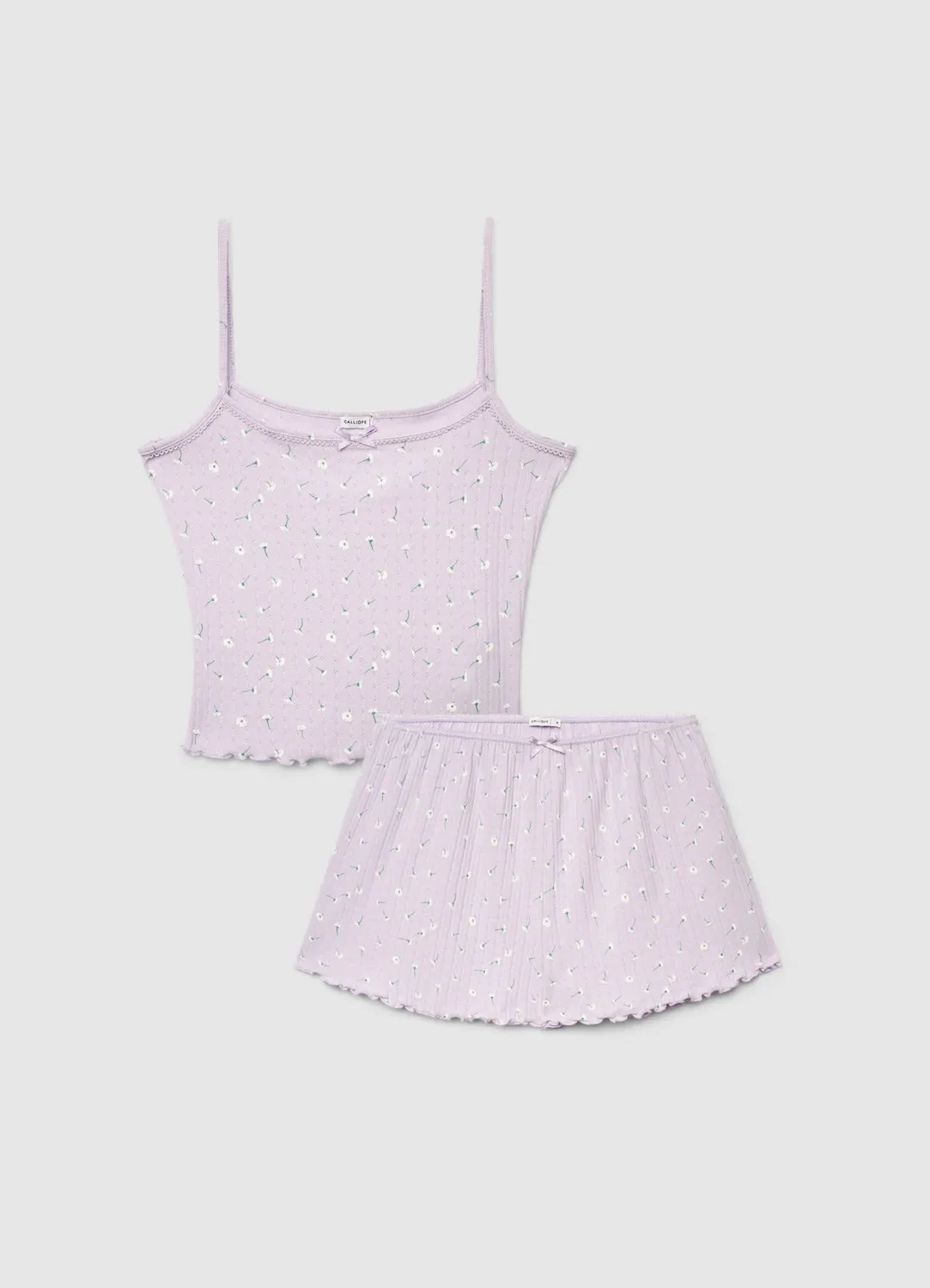 Calliope set pyjama pointelle fleuri femme 2 pcs