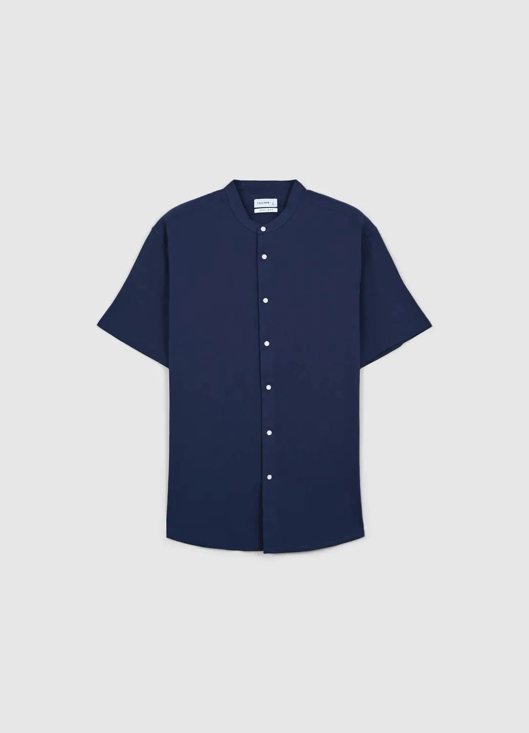 Calliope chemise homme col coréen coton crinkle