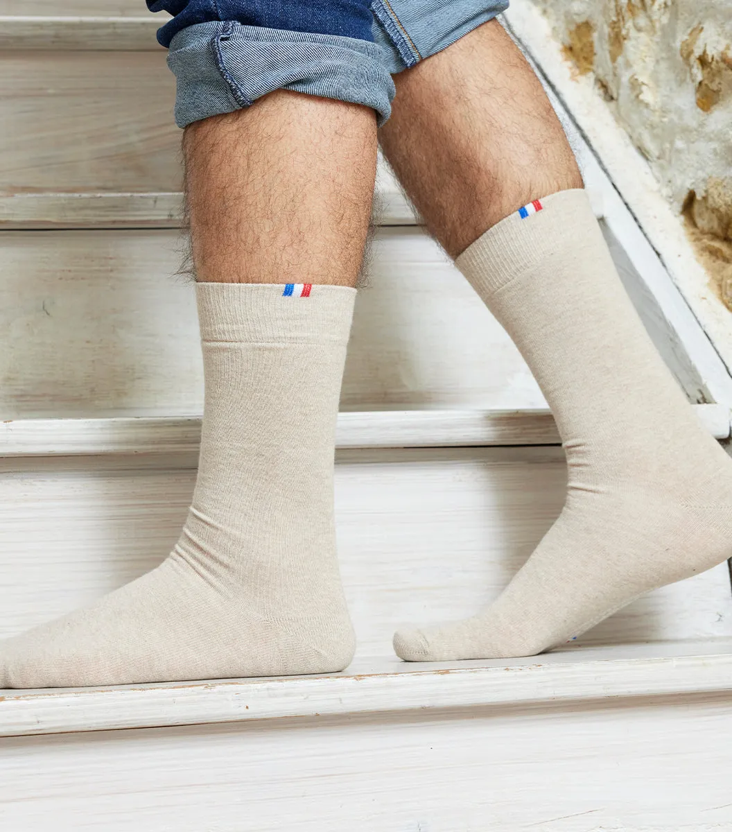 Cocorico Chaussettes Homme Beige 41/46 coton