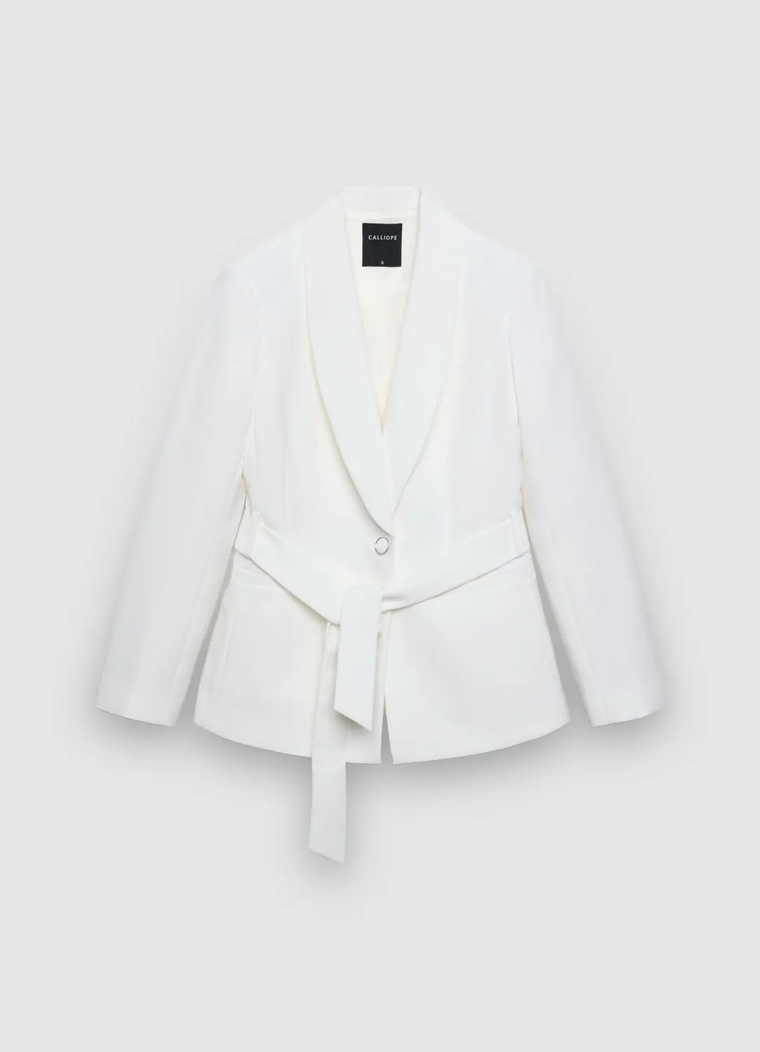 Calliope veste monopetto ceinturée femme col châle
