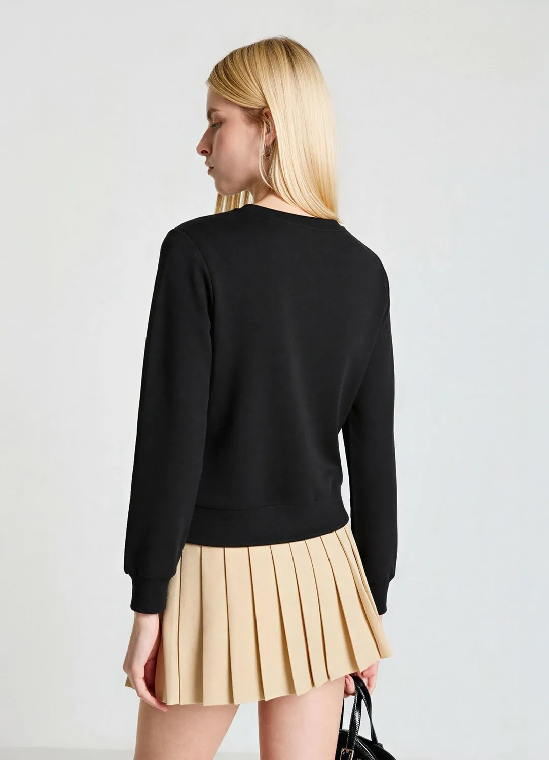 Calliope sweat femme col rond franges devant