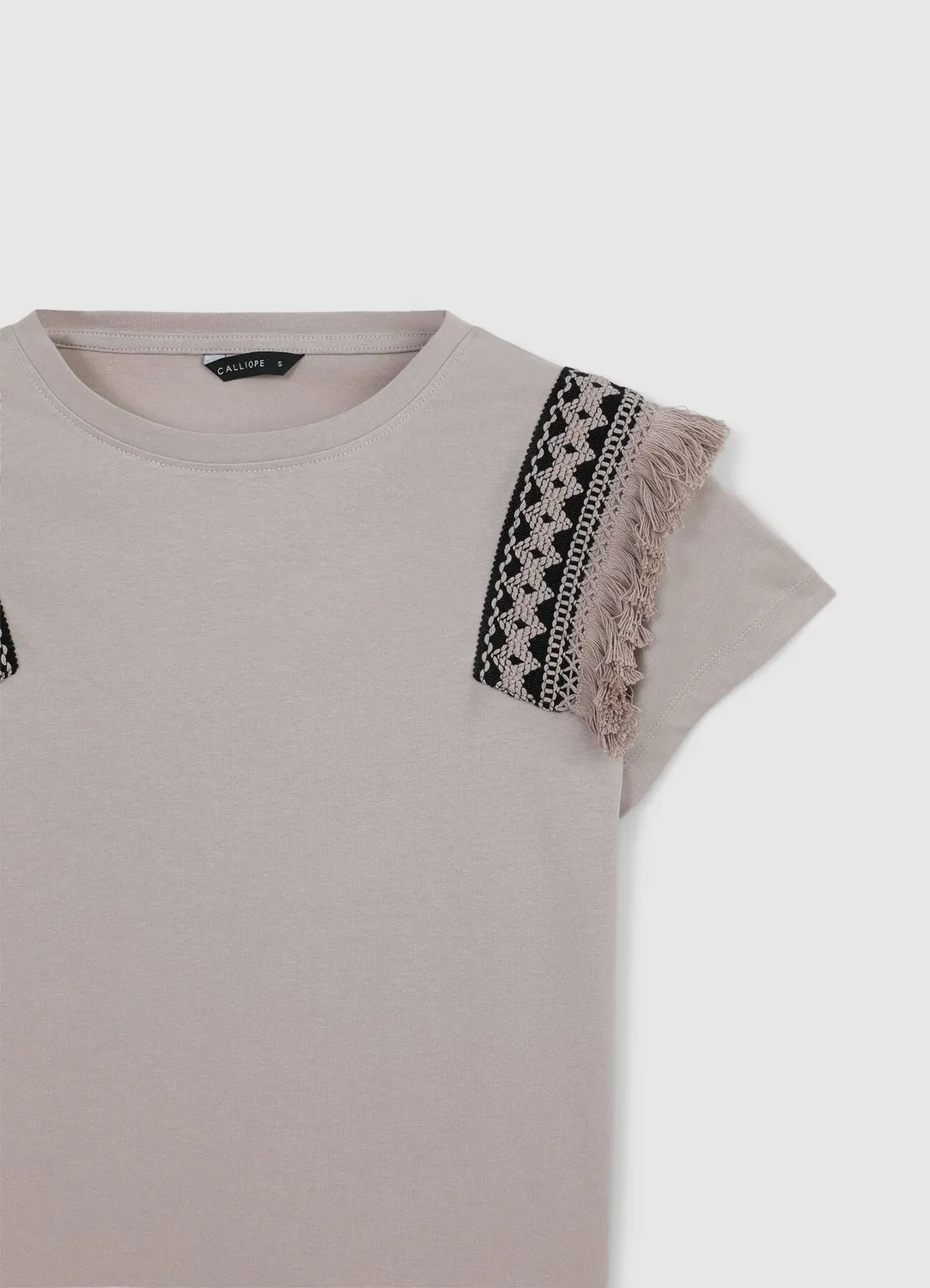 Calliope t-shirt coton galon manches courtes femme