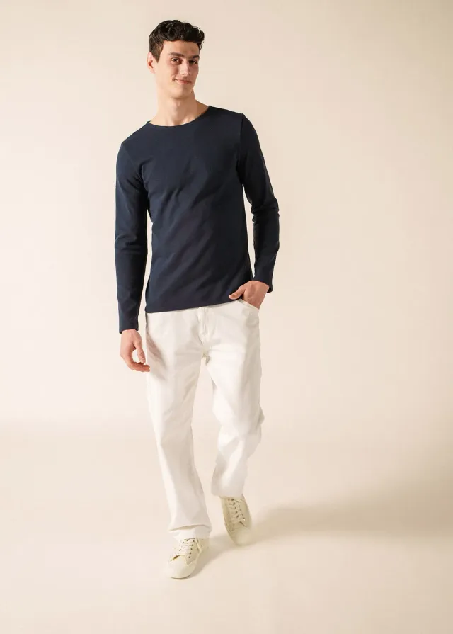 Saint James Méridien Coudières marinière navy/ecru coton lourd