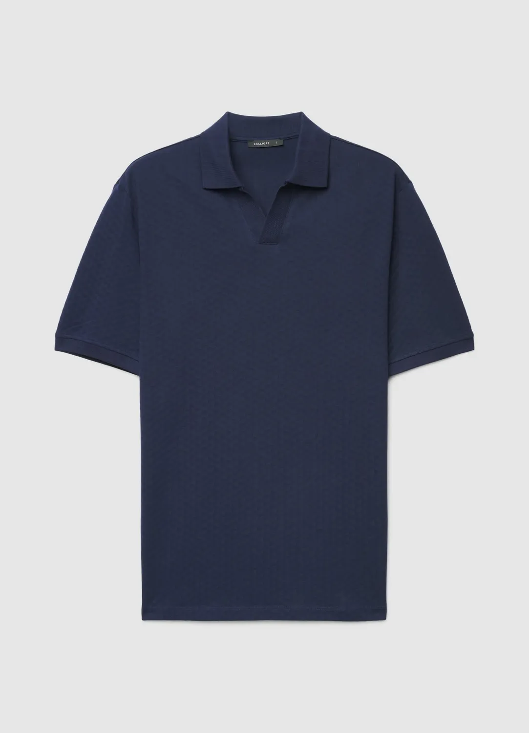 Calliope polo homme col ouvert jacquard uni