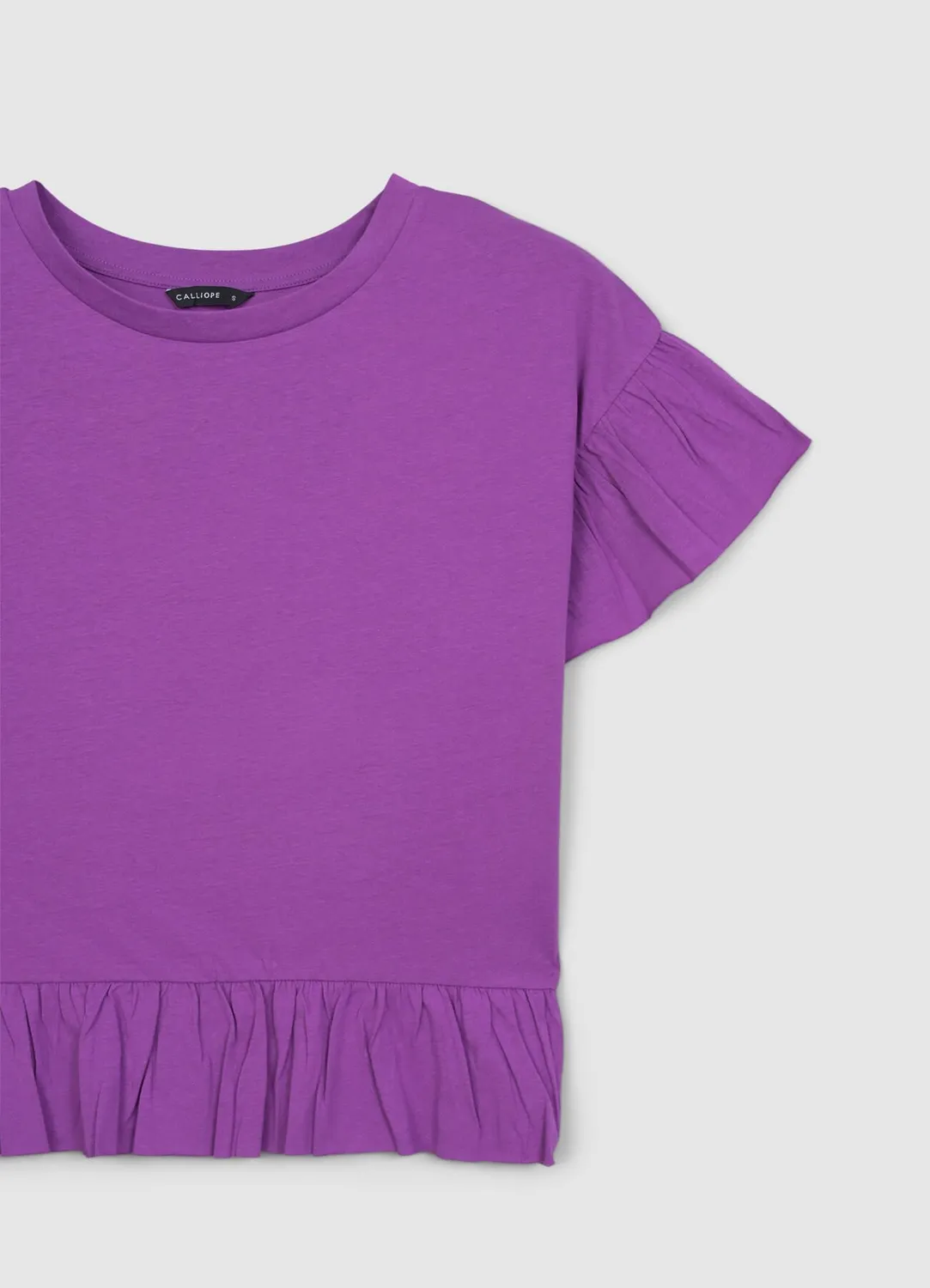 Calliope t-shirt volants femme coton uni