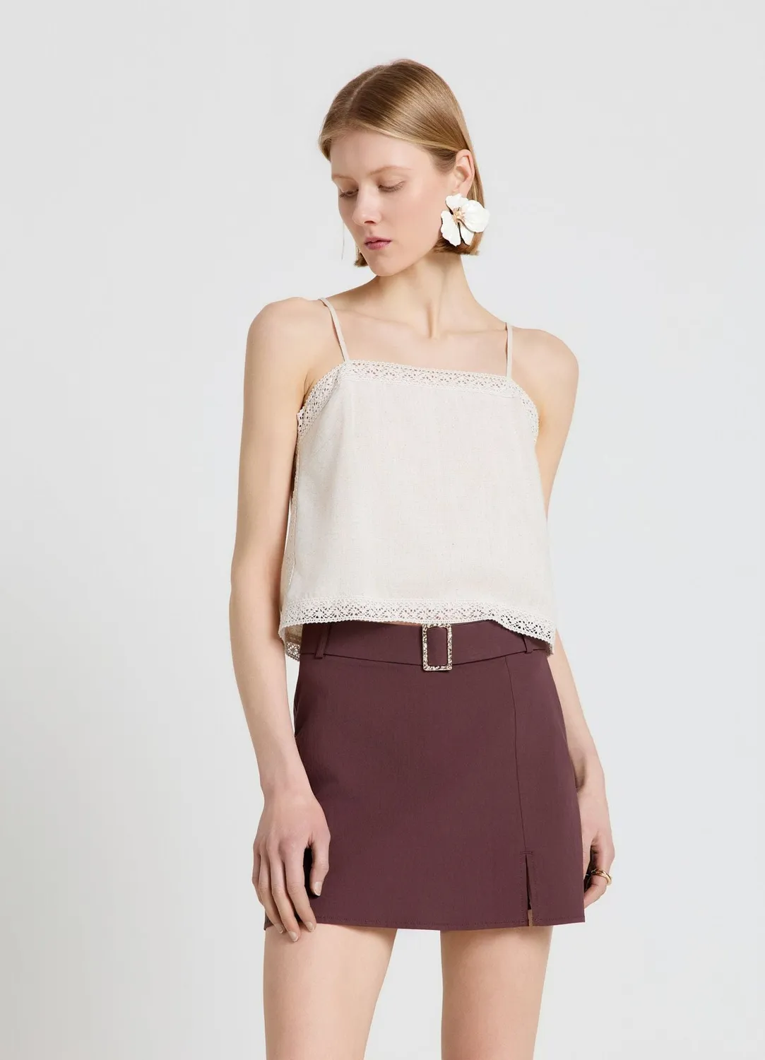 Calliope jupe-culotte femme ceinture fente devant