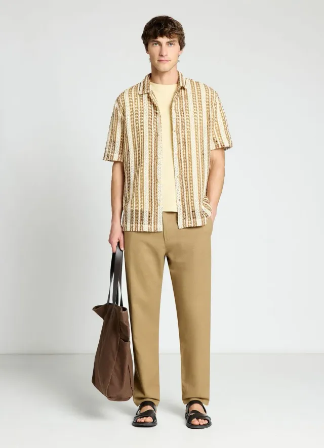 Calliope Chemise homme rayures crochet bowling