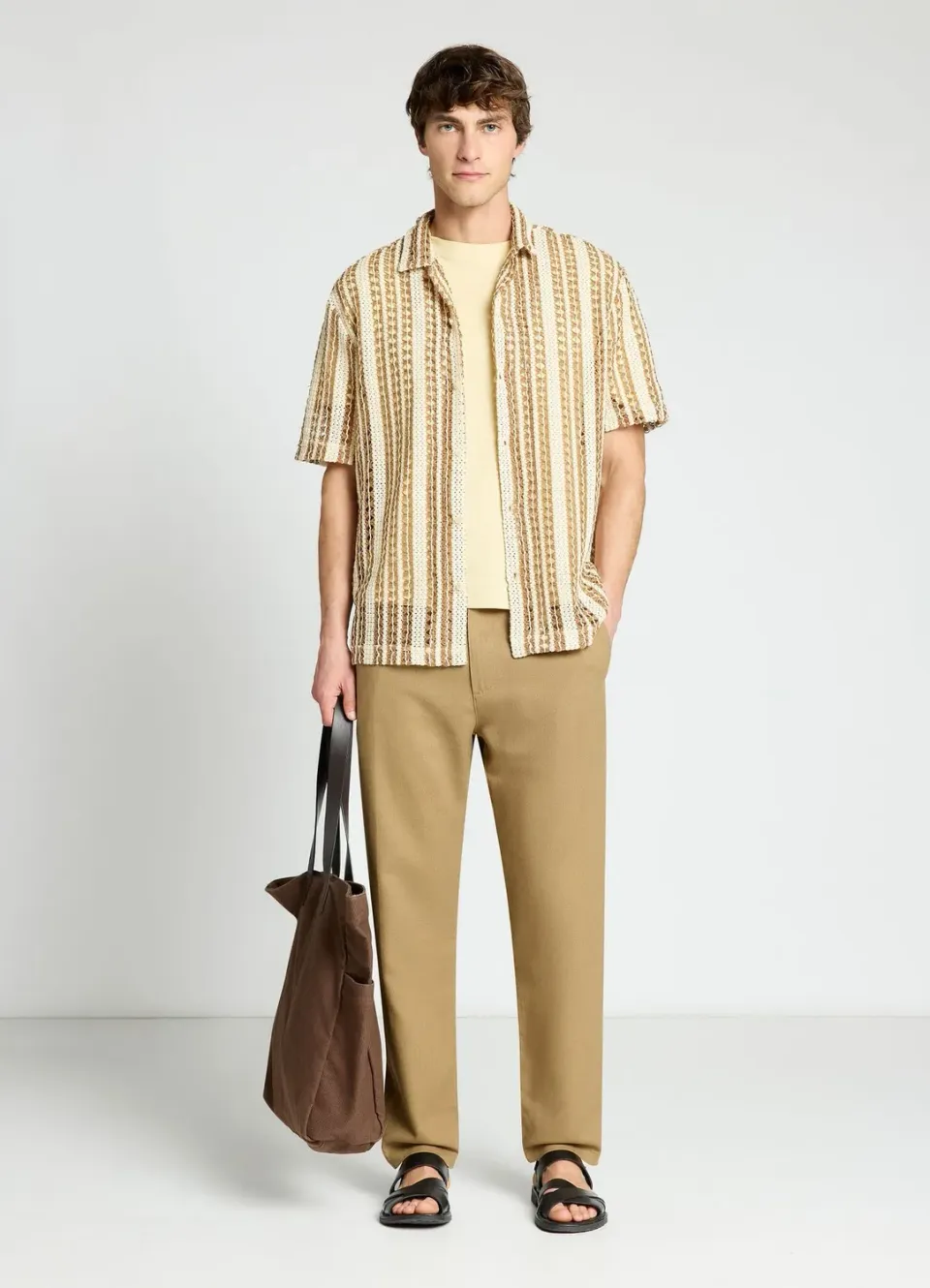 Calliope Chemise homme rayures crochet bowling