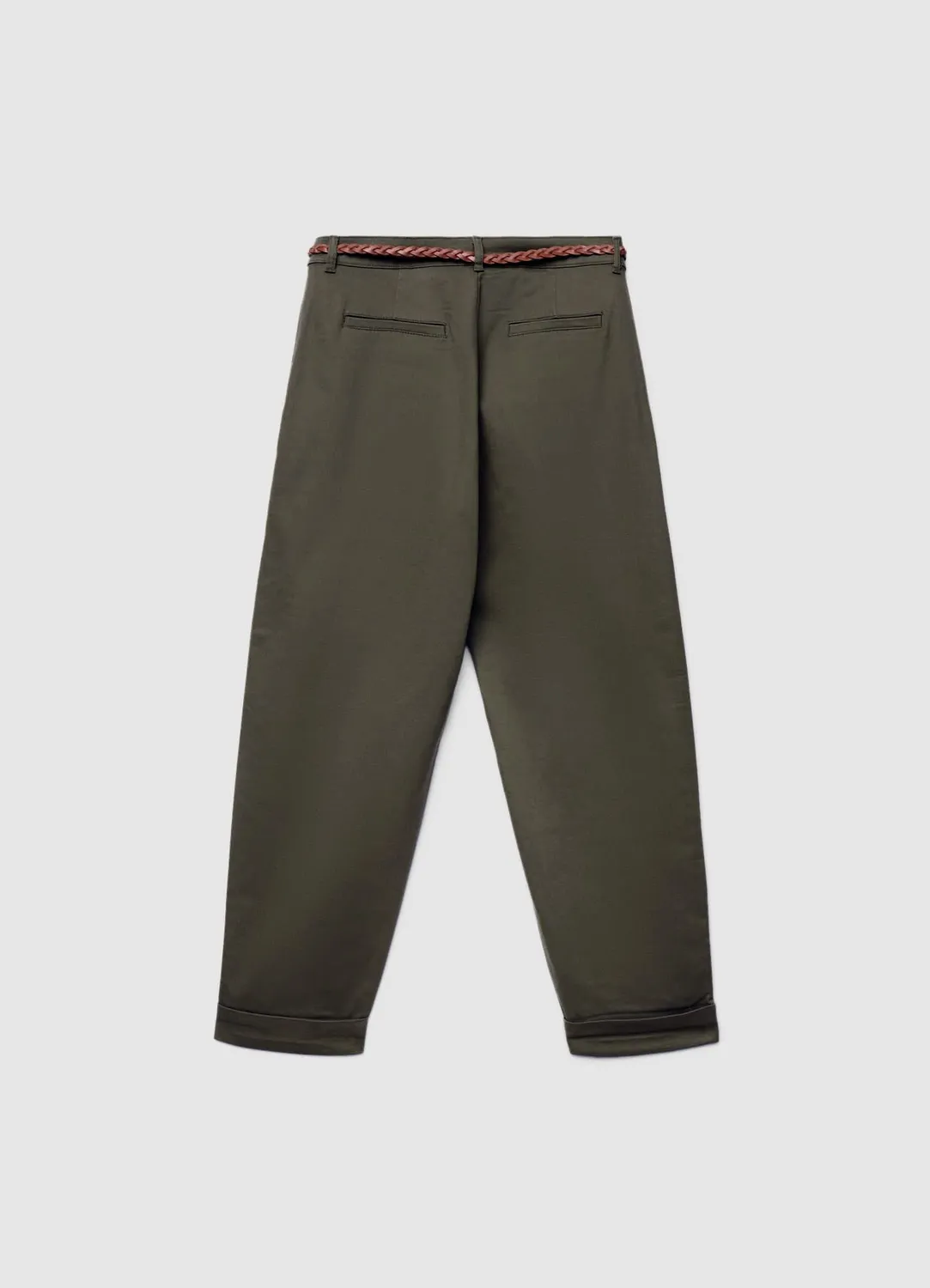 Calliope pantalon chino uni femme avec ceinture
