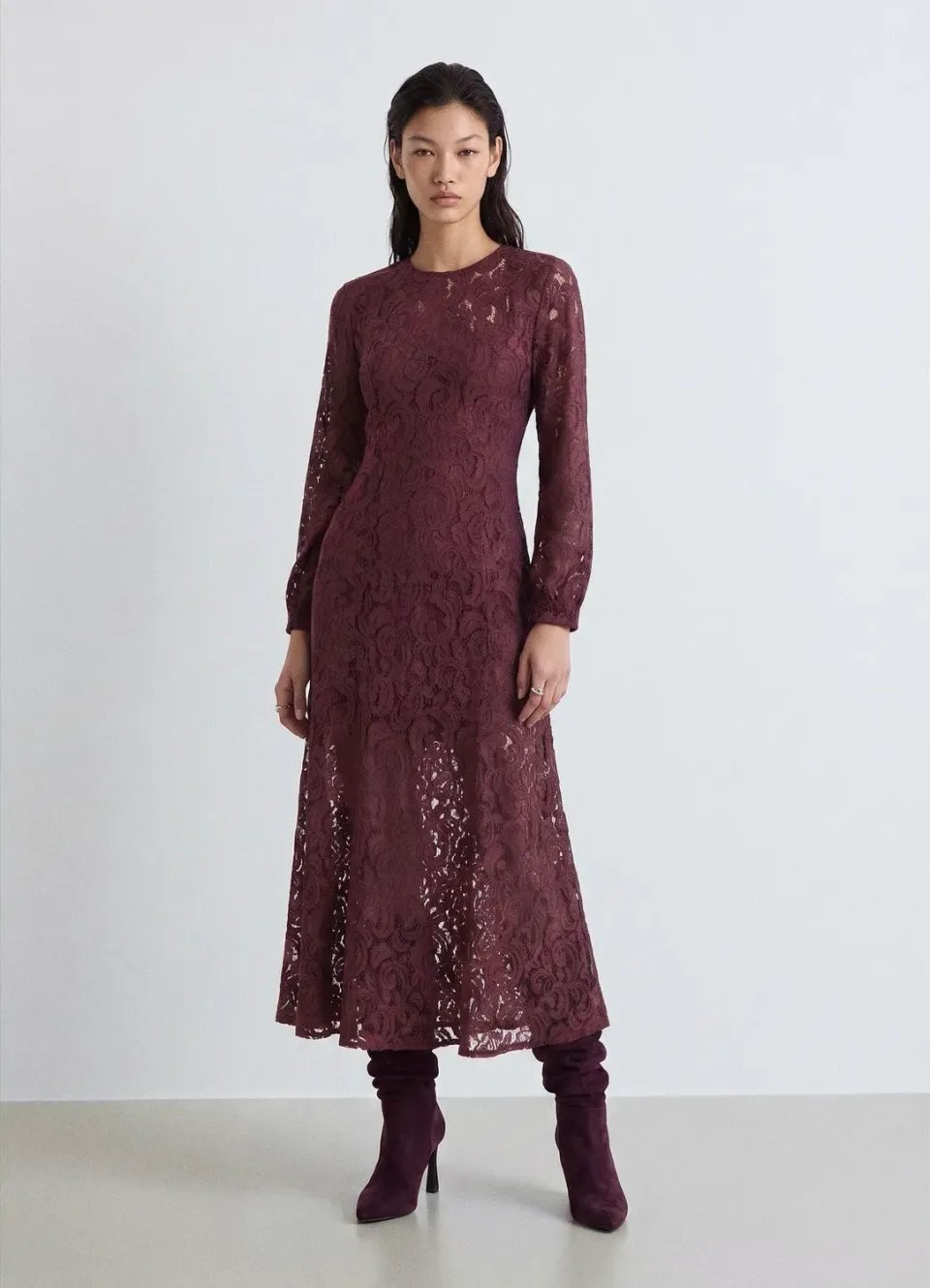 Calliope Atelier robe longue dentelle femme