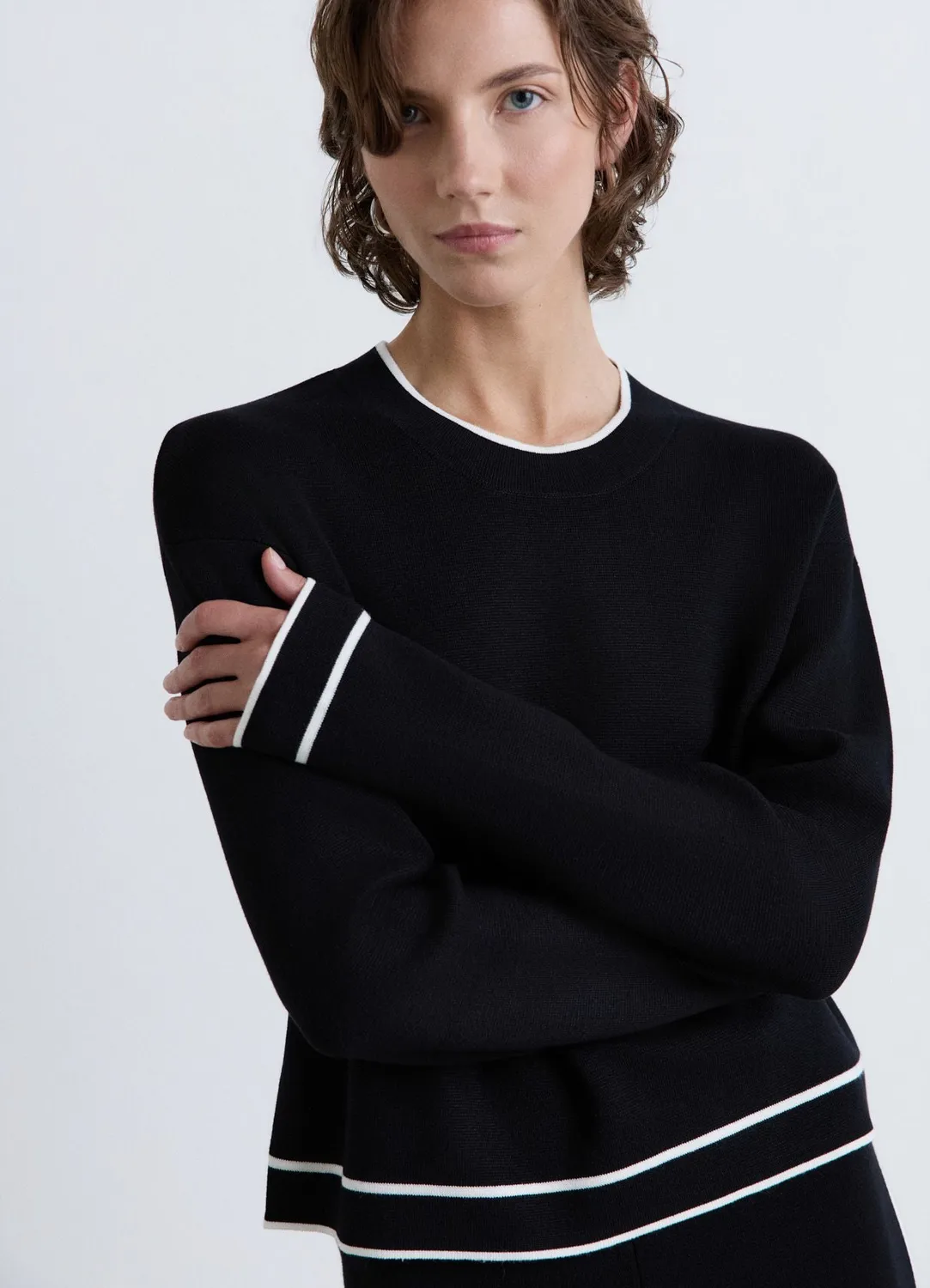 Calliope Pull femme col rond profils contraste