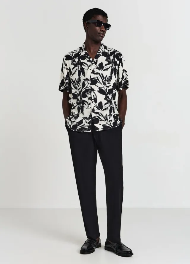 Calliope chemise bowling fleurs homme manches courtes