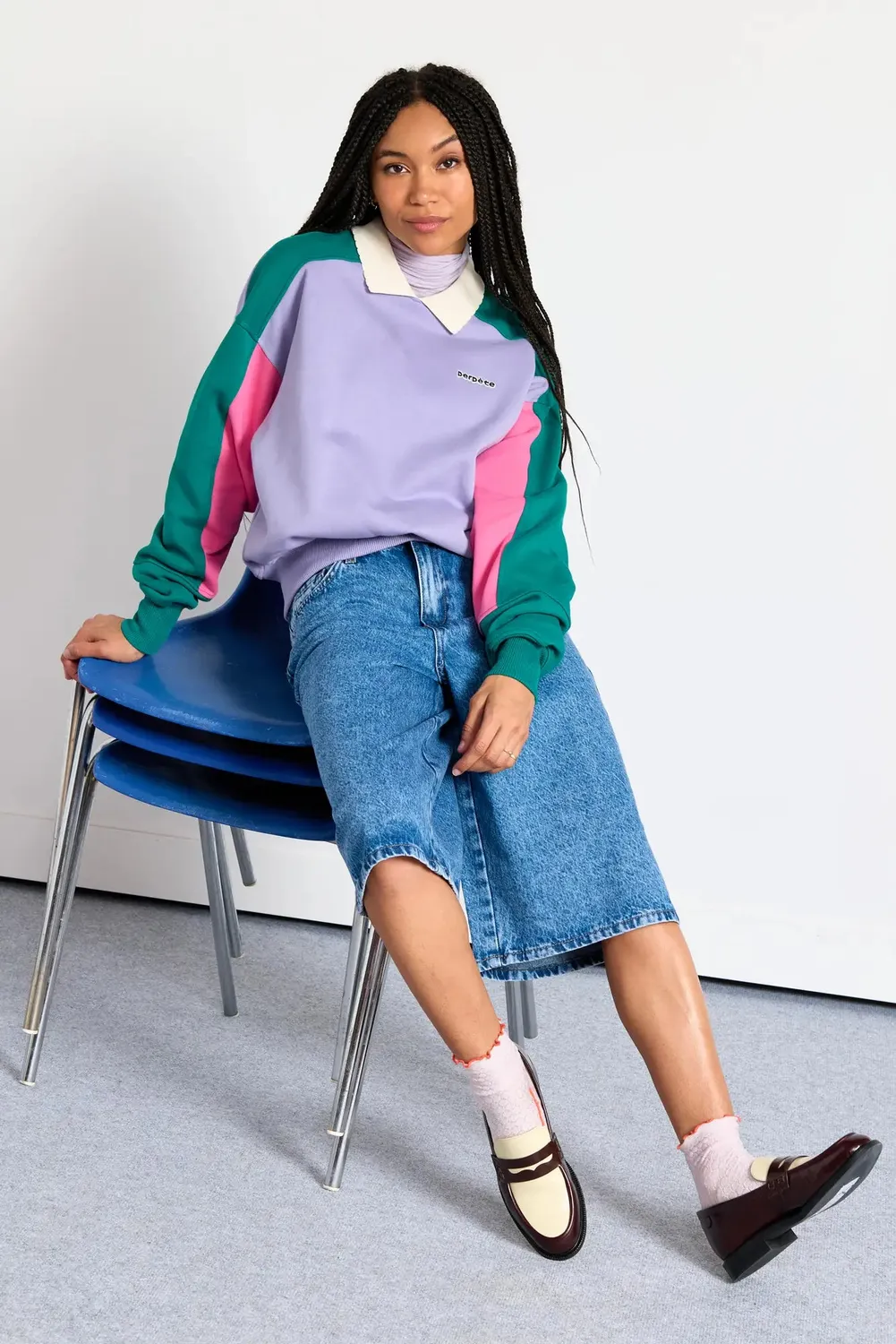 Perpète Mel sweat lilas colorblock