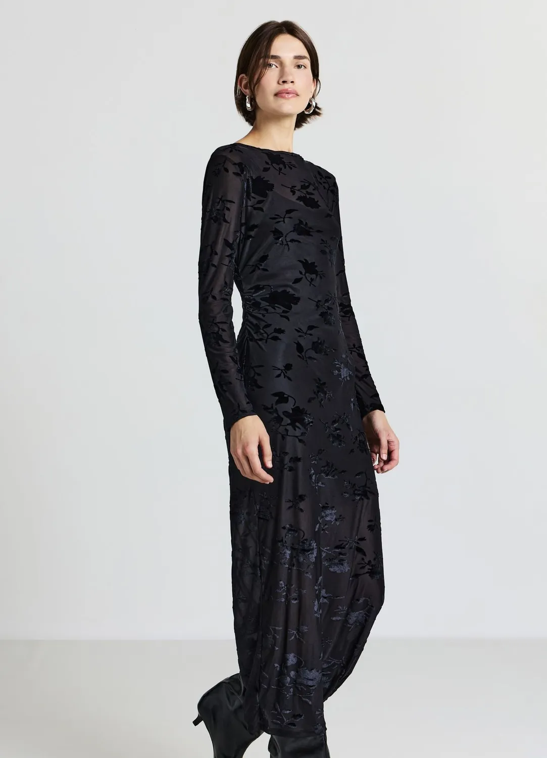 Calliope robe longue fleurs velours femme