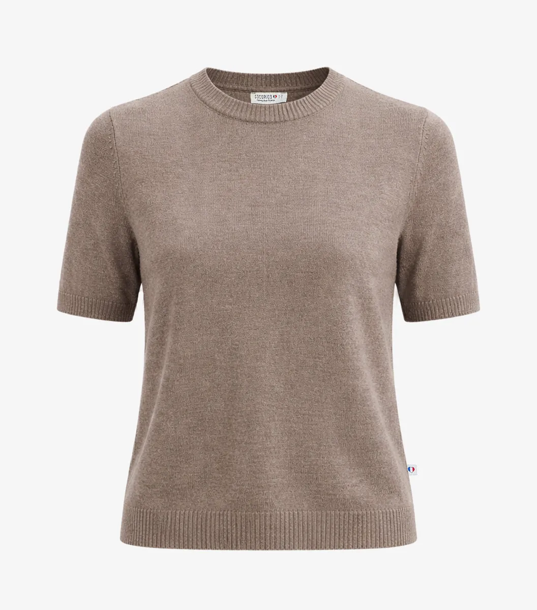 Cocorico Maille Taupe t-shirt femme S-XL coton acrylique