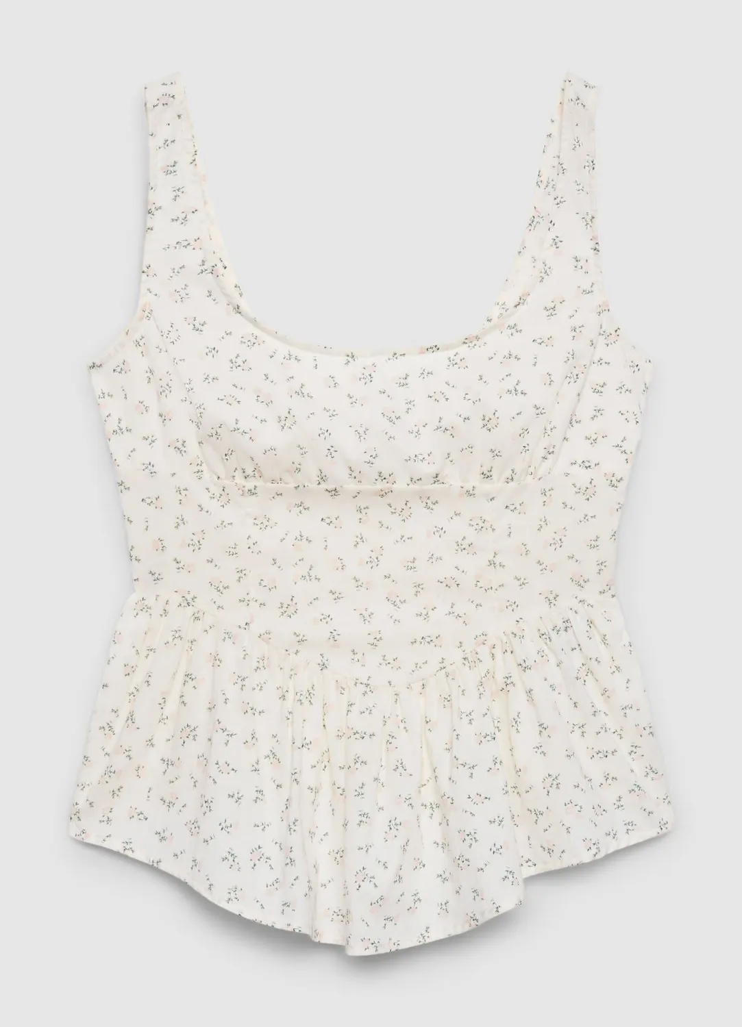 Calliope top peplum à fleurs femme col carré