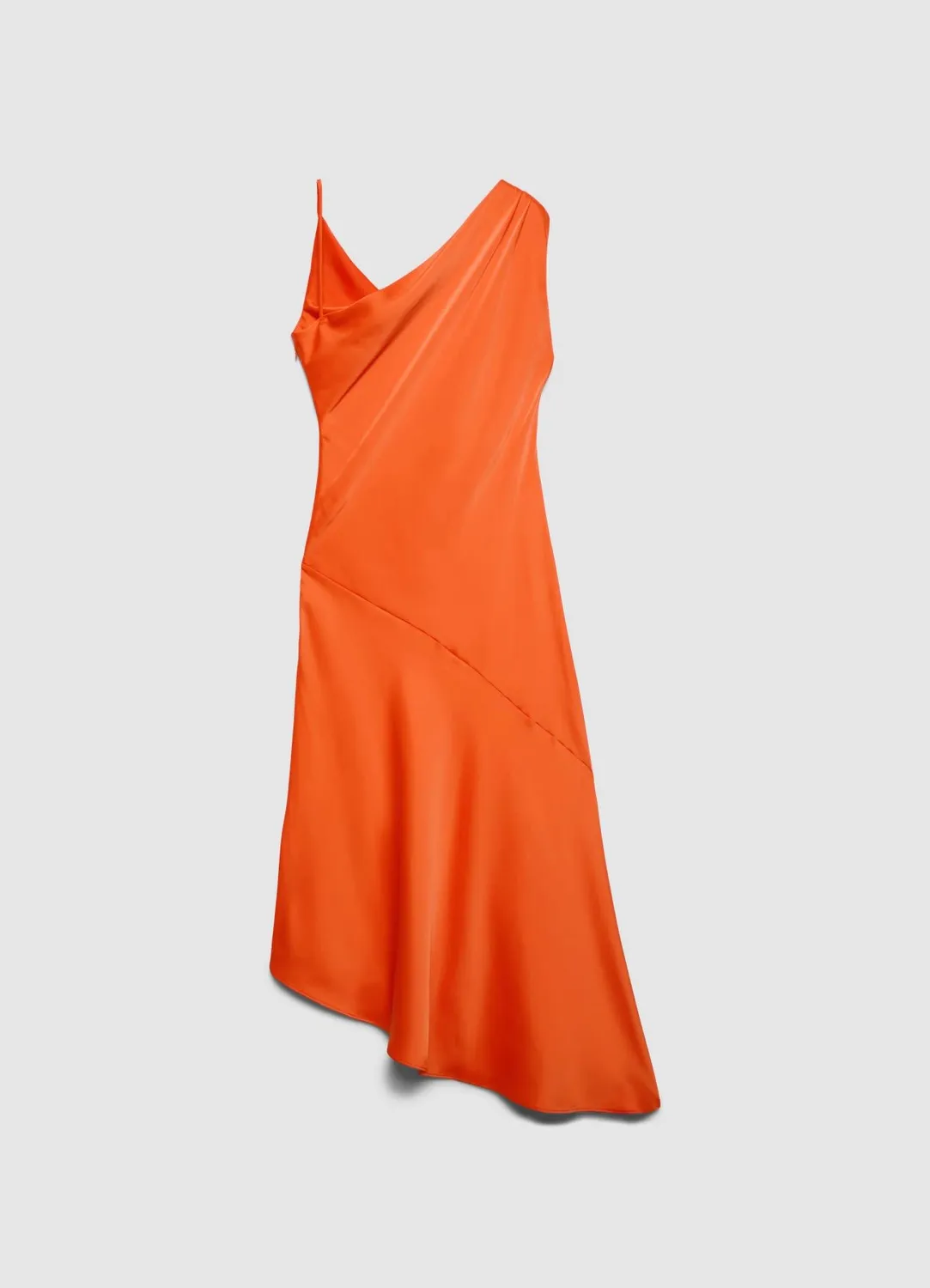 Calliope Robe une épaule robe soirée satinée asymétrique
