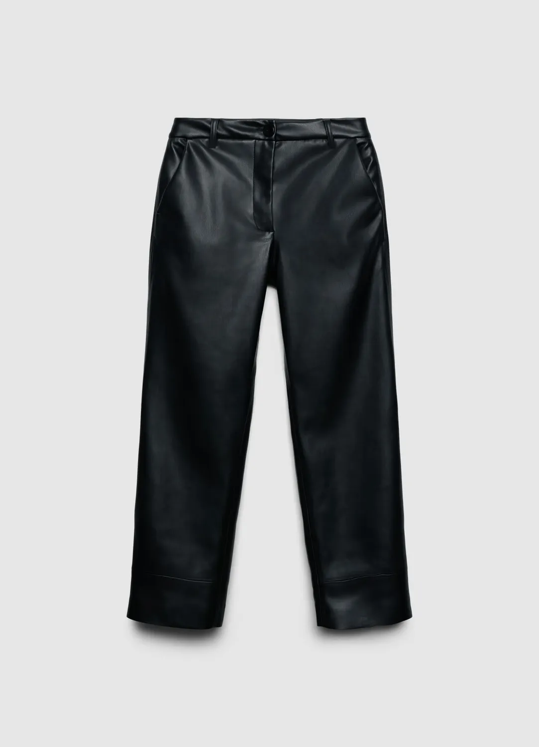 Calliope pantalon straight simil cuir femme poches